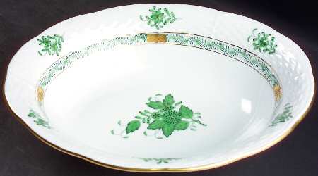 Chinese Bouquet Green (AV) 10" Oval Vegetable Bowl