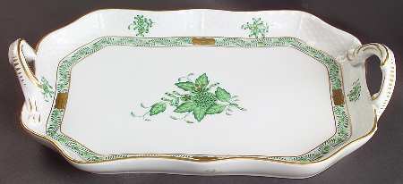 Chinese Bouquet Green (AV) 9" Rectangular Serving Platter