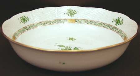 Chinese Bouquet Green (AV) 10" Round Vegetable Bowl