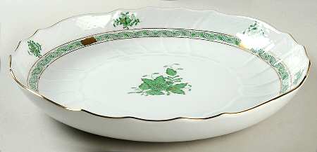 Chinese Bouquet Green (AV) 10" Round Vegetable Bowl