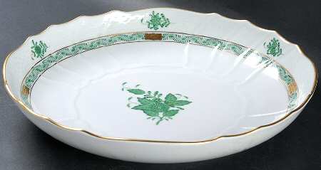 Chinese Bouquet Green (AV) 10" Round Vegetable Bowl