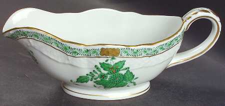 Chinese Bouquet Green (AV) Open Sauce Boat
