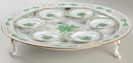 Chinese Bouquet Green (AV) Passover Seder Plate