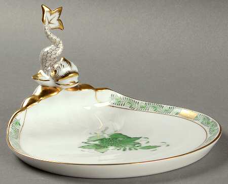 Chinese Bouquet Green (AV) Dolphin Soap Dish