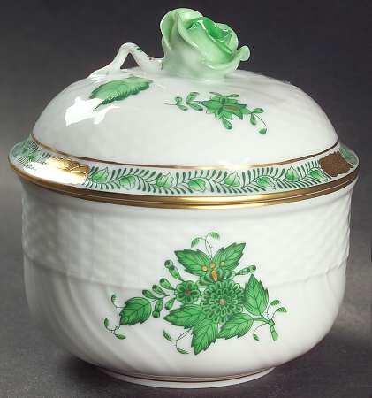 Chinese Bouquet Green (AV) Mini Sugar Bowl & Lid