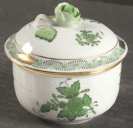 Chinese Bouquet Green (AV) Mini Sugar Bowl & Lid