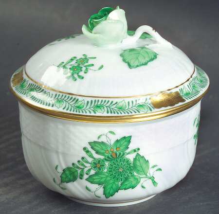 Chinese Bouquet Green (AV) Mini Sugar Bowl & Lid
