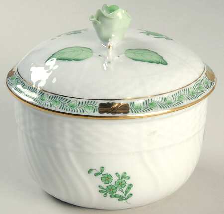 Chinese Bouquet Green (AV) Sugar Bowl & Lid