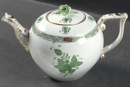 Chinese Bouquet Green (AV) Teapot & Lid by Herend