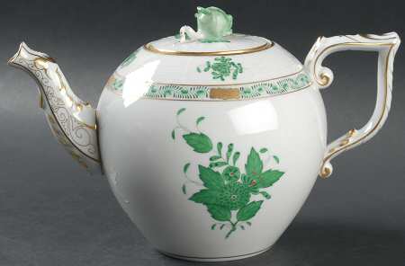 Chinese Bouquet Green (AV) Small Teapot & Lid