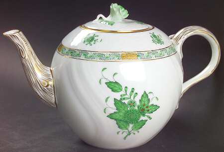Chinese Bouquet Green (AV) Small Teapot & Lid