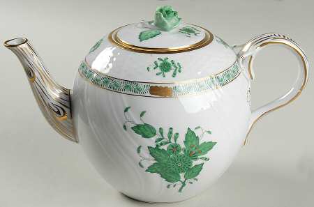 Chinese Bouquet Green (AV) Small Teapot & Lid
