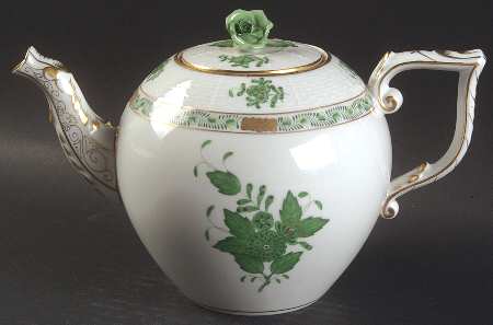 Chinese Bouquet Green (AV) Small Teapot & Lid