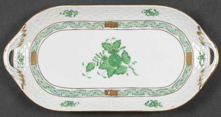 Chinese Bouquet Green (AV) 9" Oblong Tray