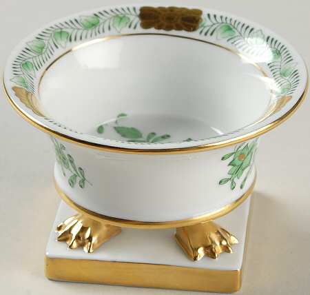 Chinese Bouquet Green (AV) 2" Footed Urn