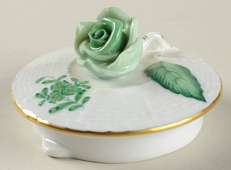 Chinese Bouquet Green (AV) Lid for Teapot