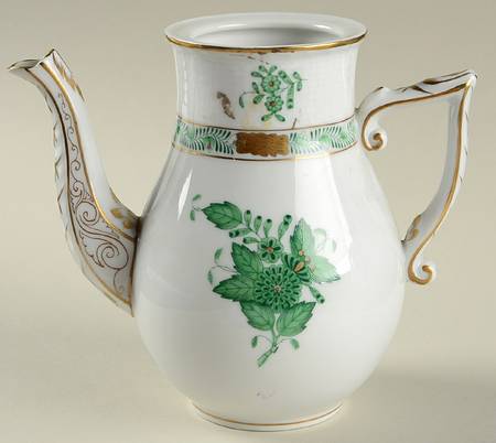 Chinese Bouquet Green (AV) Mini Coffee Pot No Lid by Herend