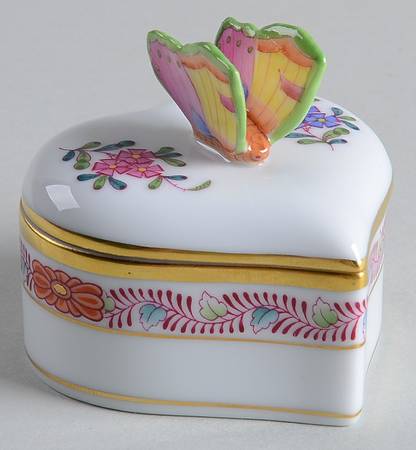 Chinese Bouquet Multicolor (AF) 2" Heart Shape Box & Lid