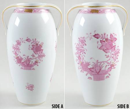 Chinese Bouquet Raspberry (AP) 8" Handled Vase