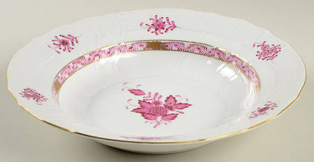 Chinese Bouquet Raspberry (AP) Large Rim Soup Bowl