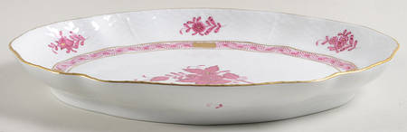 Chinese Bouquet Raspberry (AP) 10" Oval Vegetable Bowl