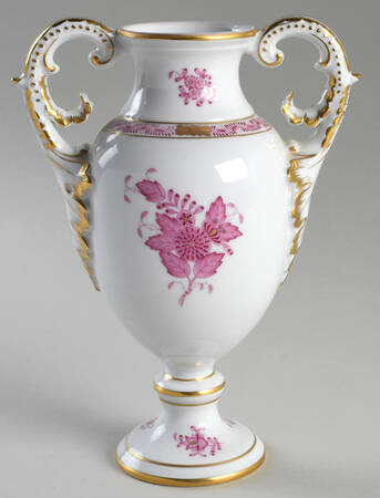 Chinese Bouquet Raspberry (AP) Footed Urn No Lid