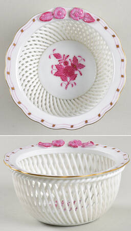 Chinese Bouquet Raspberry (AP) 4" Small Round Open Weave Basket