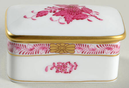 Chinese Bouquet Raspberry (AP) Trinket Box & Lid