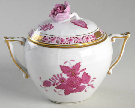 Chinese Bouquet Raspberry (AP) Sugar Bowl & Lid