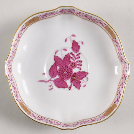 Chinese Bouquet Raspberry (AP) Saucer for Footed Demitasse Cup