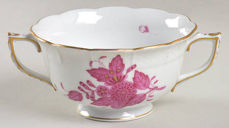 Chinese Bouquet Raspberry (AP) Footed Cream Soup Bowl