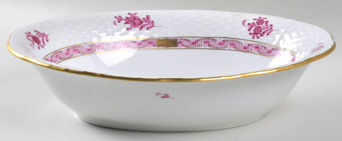Chinese Bouquet Raspberry (AP) 10" Oval Vegetable Bowl