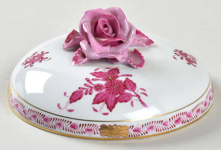 Chinese Bouquet Raspberry (AP) Lid for Footed Bon Bon