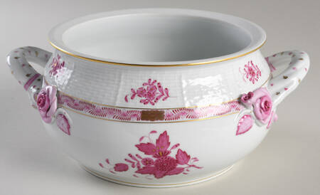Chinese Bouquet Raspberry (AP) Bean Pot No Lid