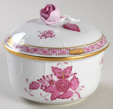 Chinese Bouquet Raspberry (AP) Sugar Bowl & Lid