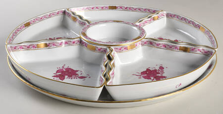 Chinese Bouquet Raspberry (AP) 7-Piece Hors d'Oeuvres Set