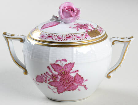 Chinese Bouquet Raspberry (AP) Sugar Bowl & Lid