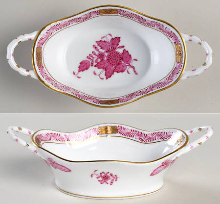 Chinese Bouquet Raspberry (AP) 4" Oval Basket with Handles