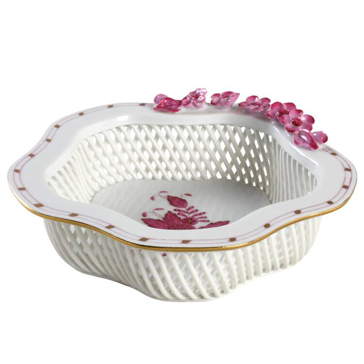 Chinese Bouquet Raspberry (AP) 5" Open Weave Basket