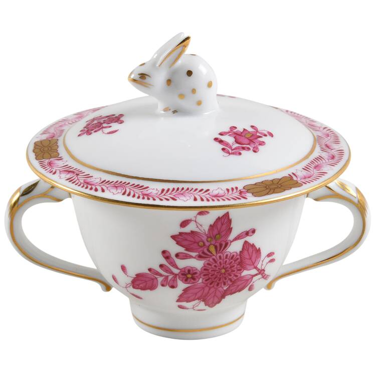Chinese Bouquet Raspberry (AP) Mini Sugar Bowl & Lid