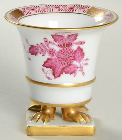 Chinese Bouquet Raspberry (AP) Small Claw Footed Vase
