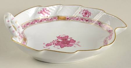 Chinese Bouquet Raspberry (AP) 7" Leaf Dish