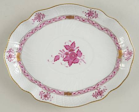 Chinese Bouquet Raspberry (AP) 10" Oval Serving Platter