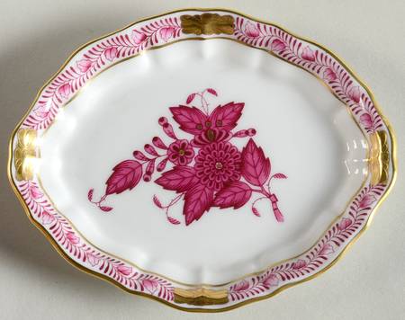 Chinese Bouquet Raspberry (AP) Small Oval Tray