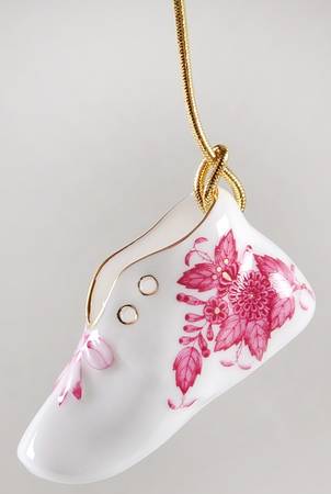 Chinese Bouquet Raspberry (AP) Mini Baby Shoe Ornament