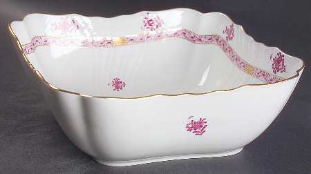 Chinese Bouquet Raspberry (AP) 10" Square Salad Serving Bowl