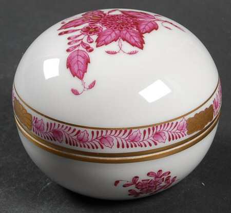 Chinese Bouquet Raspberry (AP) Small Round Bon Bon & Lid