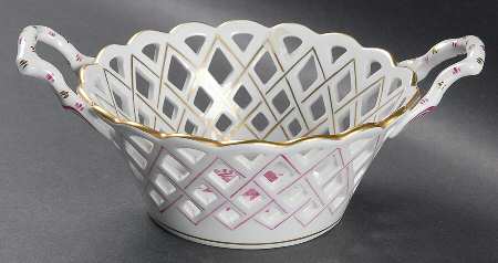 Chinese Bouquet Raspberry (AP) 6" Round Open Weave Basket
