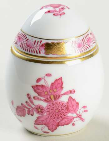 Chinese Bouquet Raspberry (AP) Standing Egg Shape Box & Lid