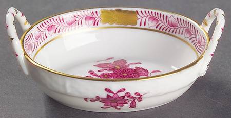 Chinese Bouquet Raspberry (AP) 2" Small Oval Handled Basket